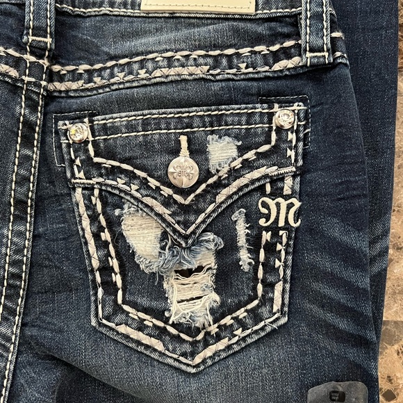 💫NWT💫 Miss Me Mid-Rise Ankle Skinny Jeans Womens Sz 26 Slim Fit Buckle - Picture 5 of 7